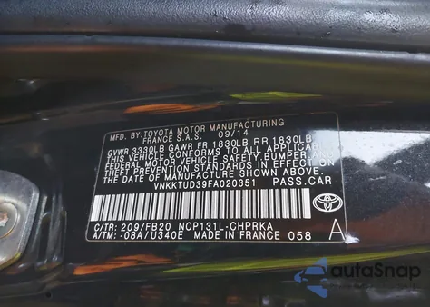 2015 Toyota Yaris Le z USA, uszkodzony, nr VIN VNKKTUD39FA020351